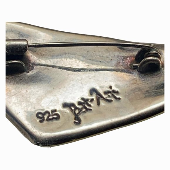 Vintage 925 Sterling Silver & Vermeil‎ BAT-AMI Israel Swirl Brooch - Picture 3 of 10